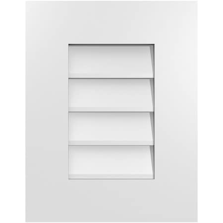 Ekena Millwork Vertical Surface Mount PVC Gable Vent: Non-Functional, w/ 3-1/2"W x 1"P Standard Frame, 14"W x 18"H GVPVE14X1801SN